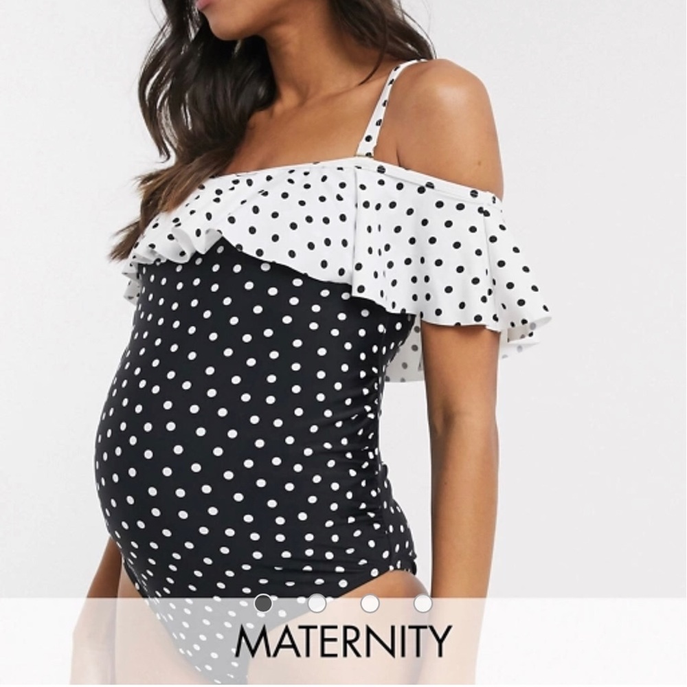 ASOS polka dot maternity swimsuit